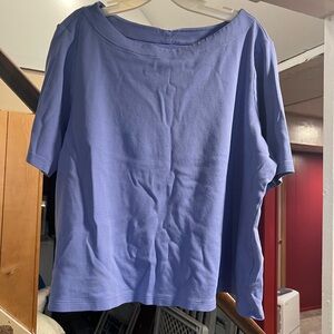 Isaac Mizrahi Blue Boxy Short Sleeve Tee